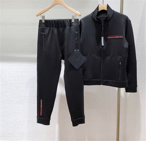 prada black suit|prada tracksuit men's.